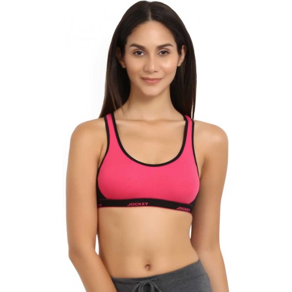 Jockey  Women Sports Non Padded Bra  (Pink)