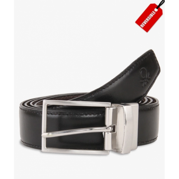 United Colors Of Benetton Black Italian Leather Belt